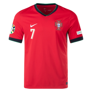 Nike Portugal Cristiano Ronaldo Home Jersey w/ Euro 2024 Patches 24/25 (University Red/Pine Green/Sail)