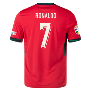 Nike Portugal Cristiano Ronaldo Home Jersey w/ Euro 2024 Patches 24/25 (University Red/Pine Green/Sail)