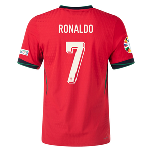 Nike Portugal Authentic Cristiano Ronaldo Match Home Jersey w/ Euro 2024 Patches 24/25 (University Red/Pine Green/Sail)