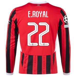 Puma AC Milan Emerson Royal Home Long Sleeve Jersey w/ Champions League Patches 24/25 (Red/Black)