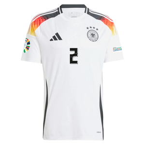 adidas Germany Antonio Rudiger Home Jersey w/ Euro 2024 Patches 24/25 (White)