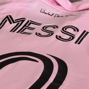 adidas Authentic Inter Miami Lionel Messi Home Jersey 22/23 w/ Leagues Cup Final + Match Details (True Pink/Black)