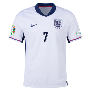 Nike England Bukayo Saka Home Jersey w/ Euro 2024 Patches 24/25 (White/Blue Void)