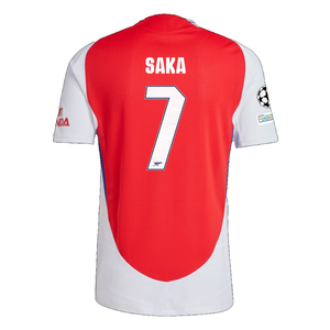 adidas Arsenal Authentic Bukayo Saka Home Jersey w/ Champions League Patches 24/25 (Better Scarlet/White)