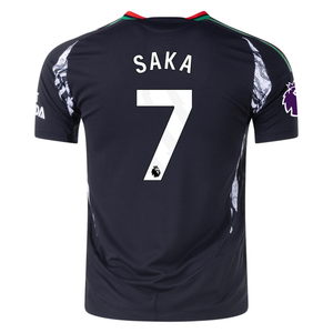 adidas Arsenal Authentic Bukayo Saka Away Jersey w/ EPL Patch 24/25 (Black)