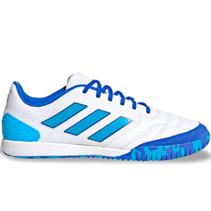 adidas Top Sala Competition Indoor Soccer Shoes (White/Bold Aqua/Team Royal Blue)