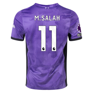 Nike Liverpool Mohamad Salah Third Jersey w/ EPL + No Room For Racism Patches 23/24 (Space Purple/White)