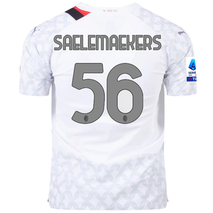 Puma AC Milan Authentic Alexis Saelemaekers Away Jersey w/ Serie A Patch 23/24 (Puma White/Feather Grey)