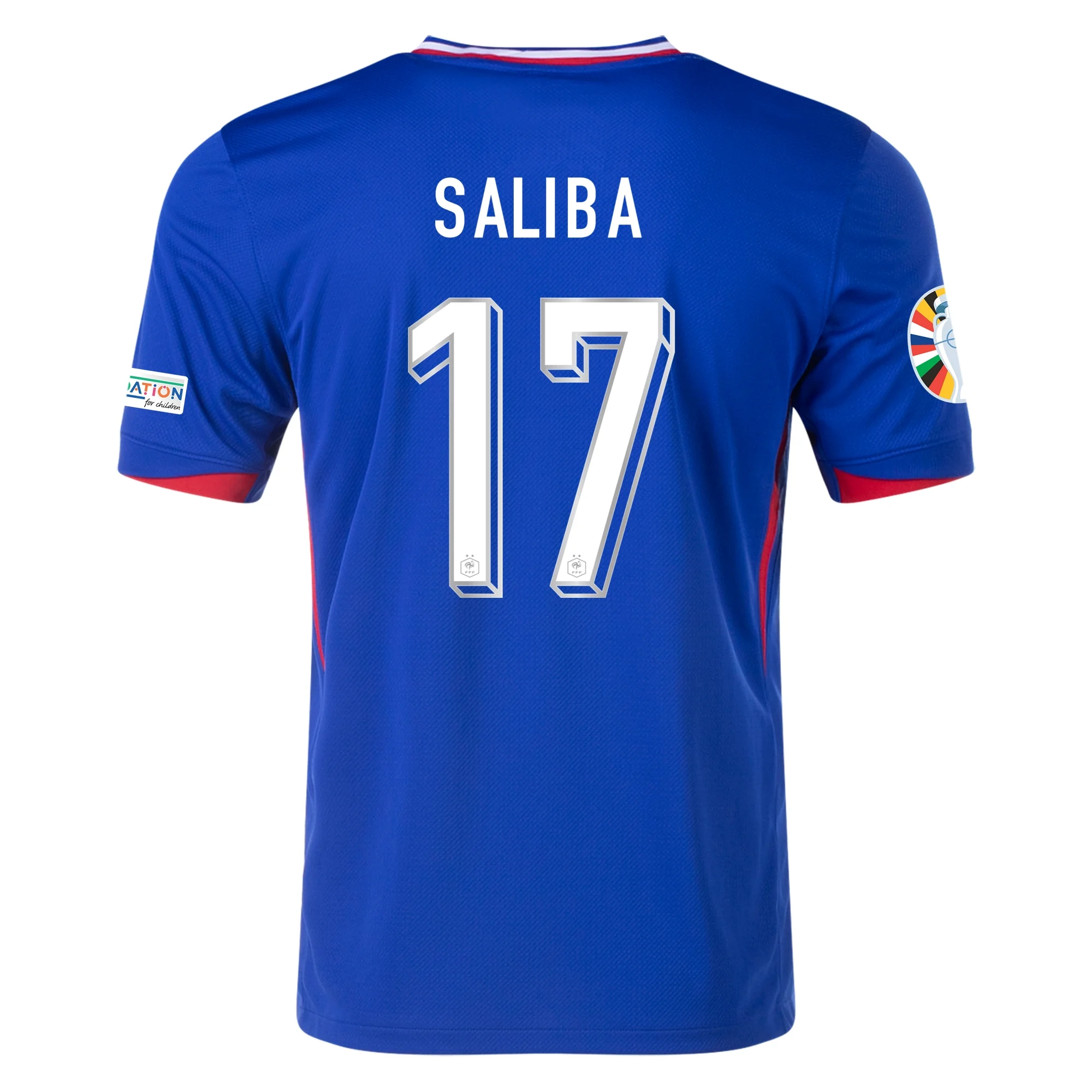 Nike France William Saliba Home Jersey w/ Euro 2024 Patches 24/25 (Bri