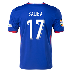 Nike France William Saliba Home Jersey w/ Euro 2024 Patches 24/25 (Bright Blue/University Red)