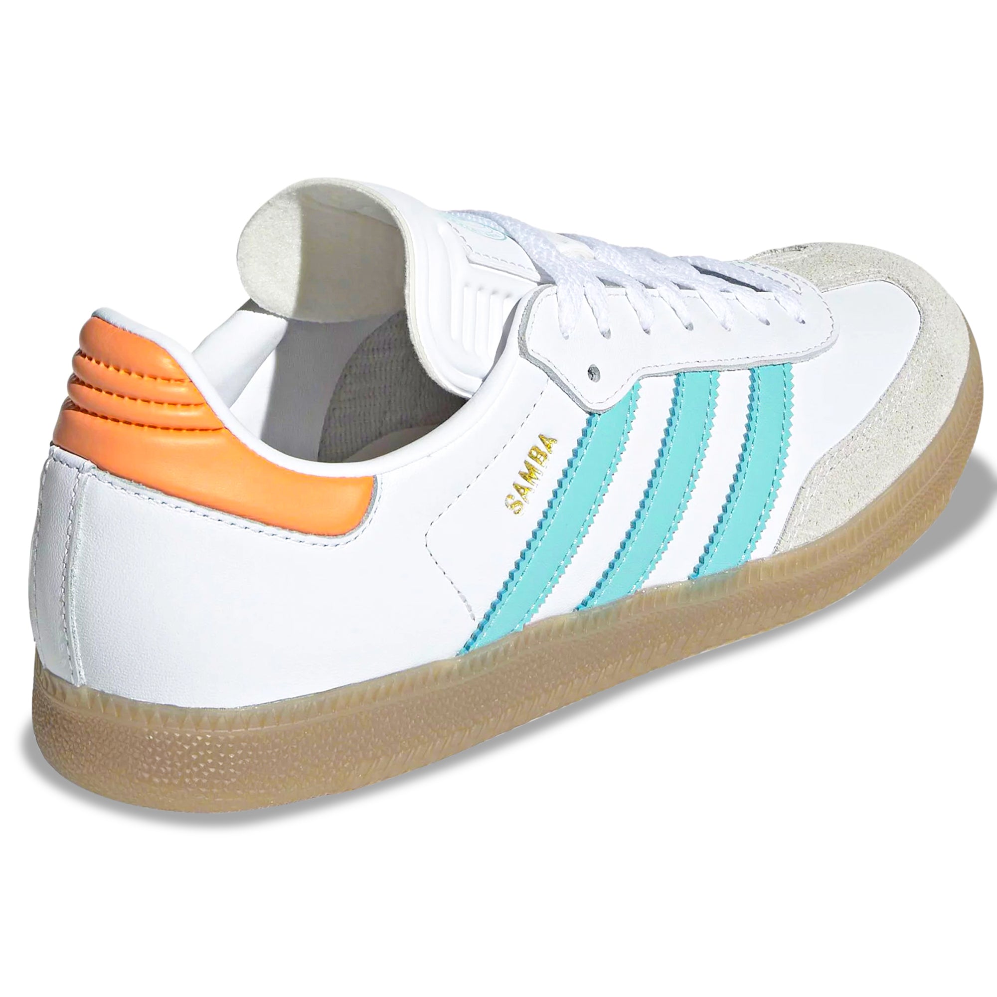 adidas Samba Inter Miami Indoor Soccer Shoes (White/Mint/Gum