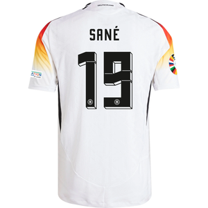 adidas Germany Authentic Leroy Sane Home Jersey w/ Euro 2024 Patches 24/25 (White)