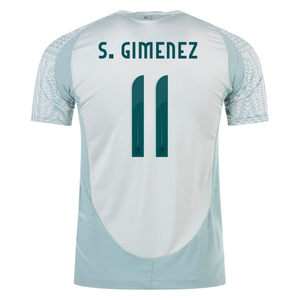 adidas Mens Mexico Authentic Santiago Giménez Away Jersey 24/25 (Linen Green)