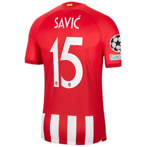 Nike Atletico Madrid Stefan Savić Home Jersey w/ Champions League Patches 23/24 (Sport Red/Global Red)