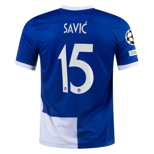 Nike Atletico Madrid Stefan Savić Away Jersey w/ Champions League Patches 23/24 (Old Royal/White)