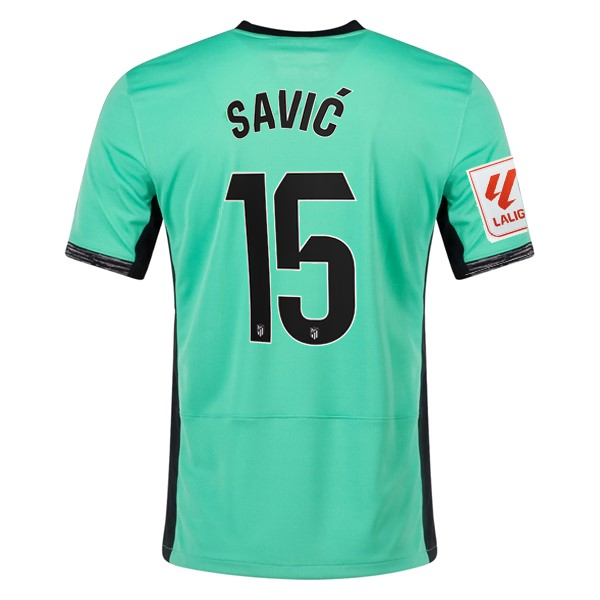 Nike Atletico Madrid Stefan Savić Third Jersey w/ La Liga Patch 23/24 (Spring Green/Black)