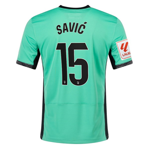 Nike Atletico Madrid Stefan Savić Third Jersey w/ La Liga Patch 23/24 (Spring Green/Black)