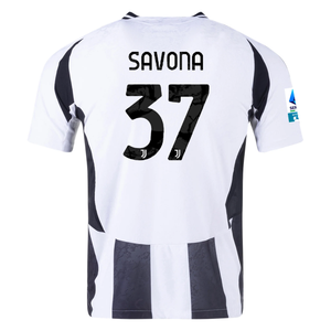 adidas Juventus Authentic Nicolò Savona Home Jersey w/ Serie A Patch 24/25 (White/Black)