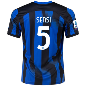 Nike Inter Milan Stefano Sensi Home Jersey w/ Serie A Patches 23/24 (Lyon Blue/Black/Vibrant Yellow)