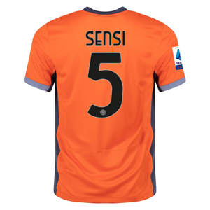 Nike inter Milan Stefano Sensi Third Jersey w/ Serie A + Copa Italia Patches 23/24 (Safety Orange/Thunder Blue)