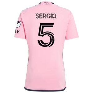 adidas Inter Miami Sergio Busquets Royal Caribbean Home Jersey w/ MLS + Apple TV Patches 24/25 (Easy Pink)
