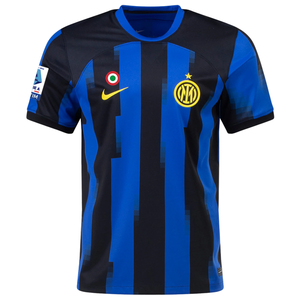 Nike Inter Milan Alessandro Bastoni Home Jersey w/ Serie A Patches 23/24 (Lyon Blue/Black/Vibrant Yellow)