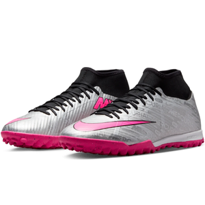 Nike Zoom Superfly 9 Academy XXV Turf Soccer Shoes (Metallic Silver/Hyper Pink)