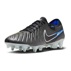 Nike Legend 10 Elite SG-Pro AC Soccer Cleats (Black/Chrome-Hyper Royal)