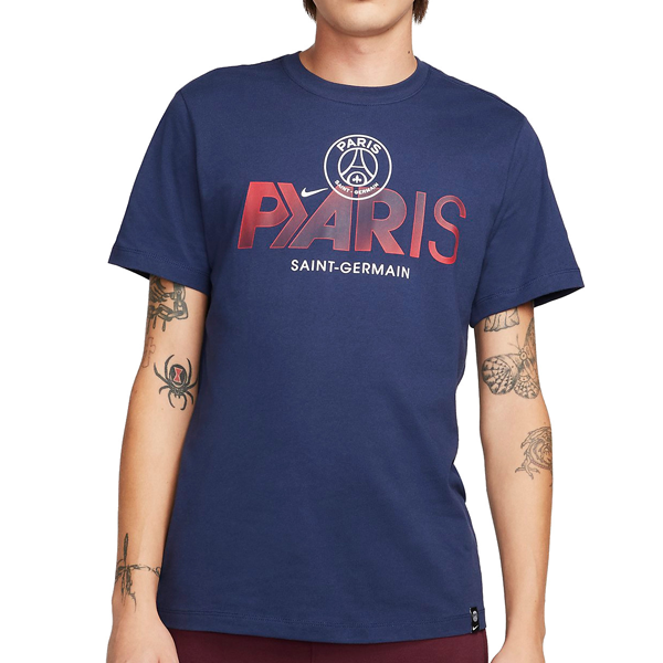 Nike Paris Saint-Germain Swoosh T-Shirt (Midnight Navy) - Soccer Wearhouse