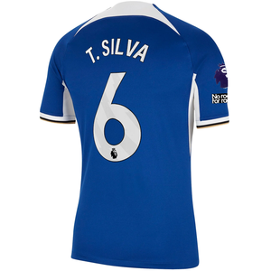 Nike Chelsea Thiago Silva Home Jersey w/ EPL + No Room For Racism Patches 23/24 (Rush Blue/Club Gold)