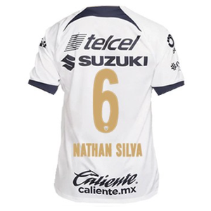 Nike Pumas UNAM Nathan Silva Home Jersey w/ Liga MX Patch 23/24 (White/Obsidian)