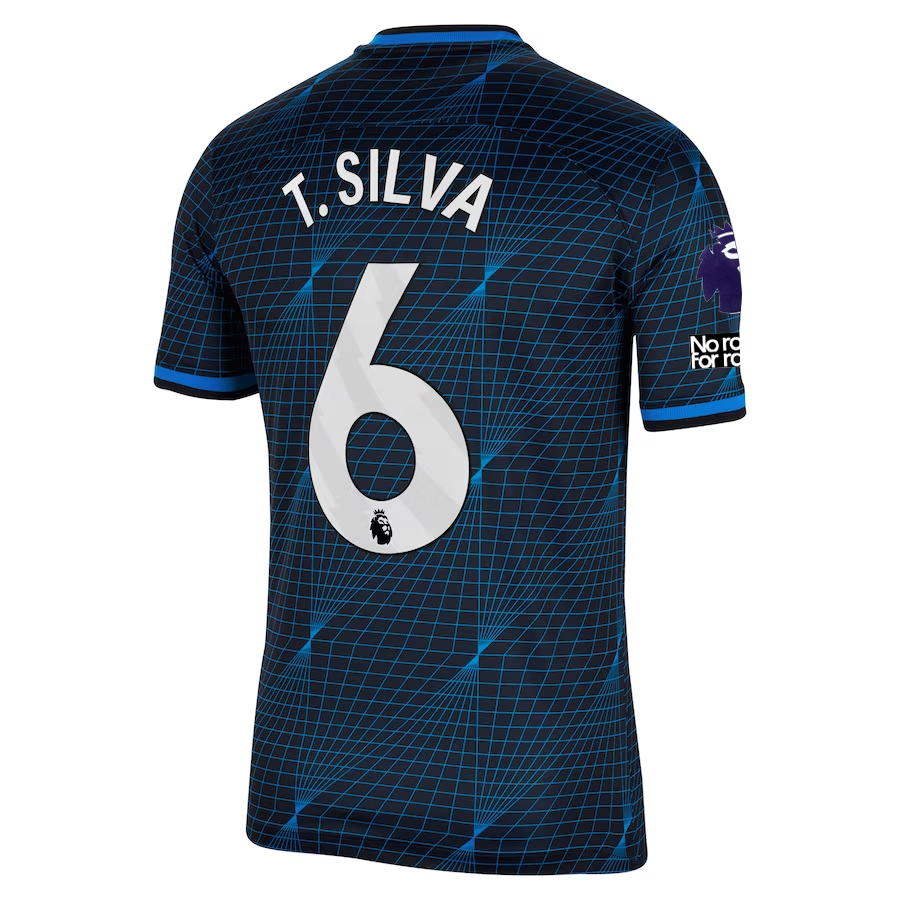 Nike Chelsea Thiago Silva Away Jersey w/ EPL + No Room For Racism Patc ...