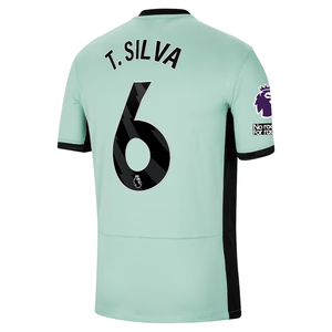 Nike Chelsea Thiago Silva Third Jersey w/ EPL + No Room For Racism Patches 23/24 (Mint Foam/Black)