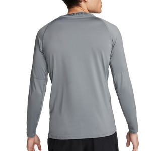 Nike Pro Dri Fit Slim Long Sleeve Fitness Top (Smoke Grey/Black)