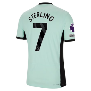 Nike Chelsea Authentic Raheem Sterling Match Vaporknit Third Jersey w/ EPL + No Room For Racism Patches 23/24 (Mint Foam/Black)