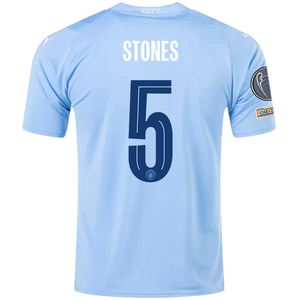 Puma Manchester City John Stones Home Jersey w/ Champions League Patches 23/24 (Team Light Blue/Puma White)