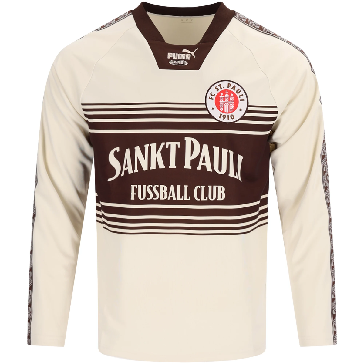 Puma FC St. Pauli King Retro Long Sleeve Jersey 26/27 (Alpine Snow/Dark Chocolate)