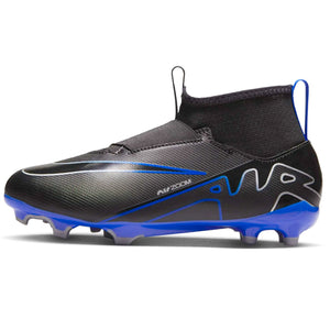 Nike Jr. Zoom Superfly 9 Academy FG/MG Soccer Cleats (Black/Chrome-Hyper Royal)