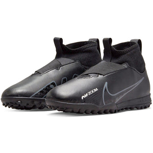 Nike Jr. Zoom Superfly 9 Academy Turf Soccer Shoes (Black/Smoke Grey)