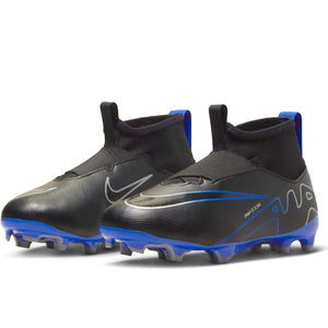 Nike Jr. Zoom Superfly 9 Academy FG/MG Soccer Cleats (Black/Chrome-Hyper Royal)