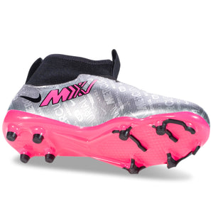 Nike Jr. Zoom Superfly 9 Academy XXV FG/MG Soccer Cleats (Metallic Silver/Hyper Pink)