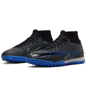 Nike Zoom Superfly 9 Academy Turf Soccer Shoes (Black/Chrome-Hyper Royal)