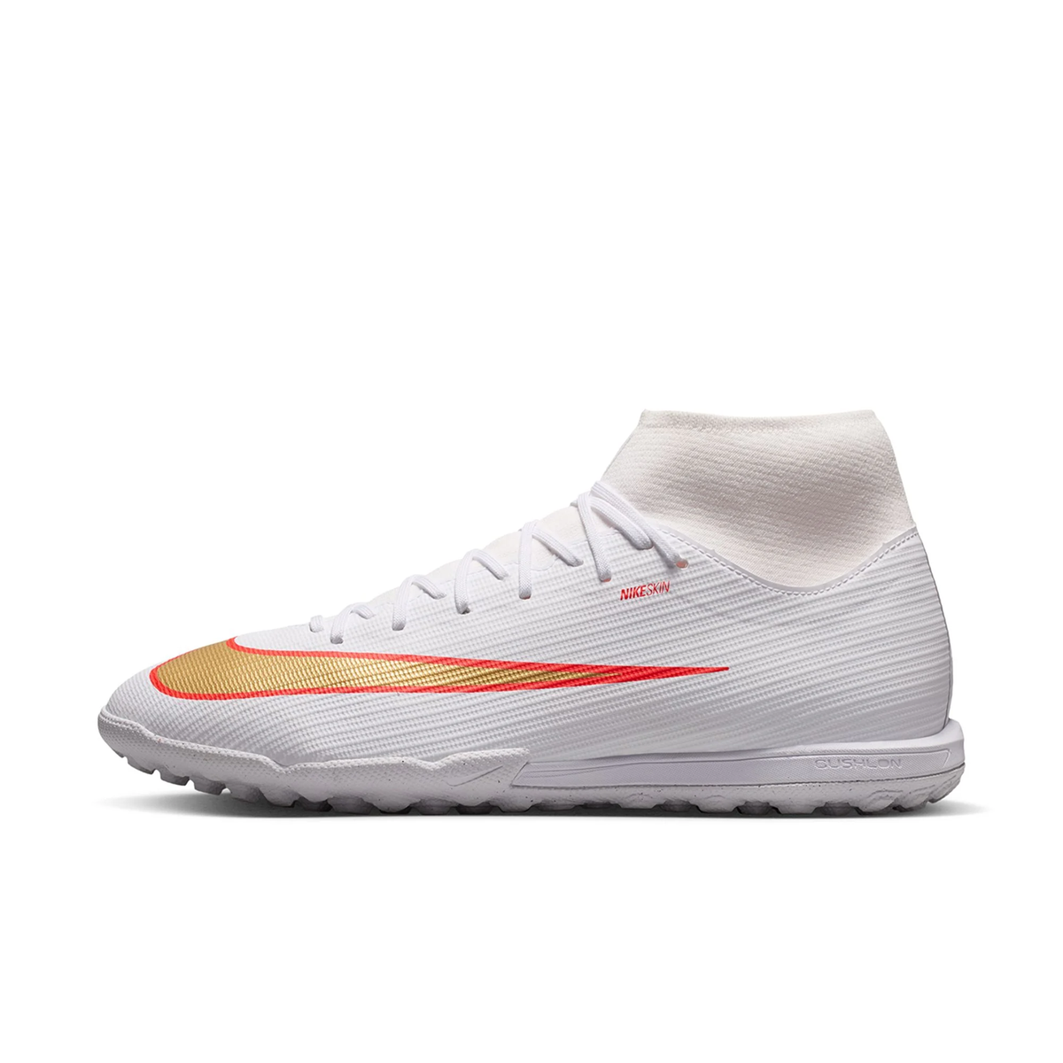 Nike Superfly 11 Academy Turf Soccer Shoes (White/Blur/Bright Crimson)