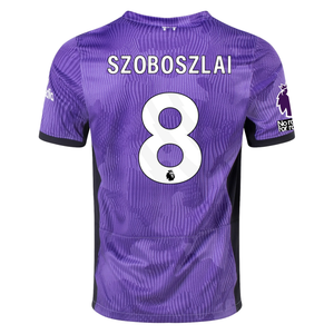 Nike Liverpool Dominik Szoboszlai Third Jersey w/ EPL + No Room For Racism Patches 23/24 (Space Purple/White)