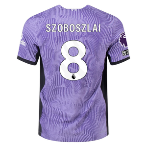 Nike Liverpool Authentic Szoboszlai Match Vaporknit Third Jersey w/ EPL + No Room For Racism Patches 23/24 (Space Purple/White)