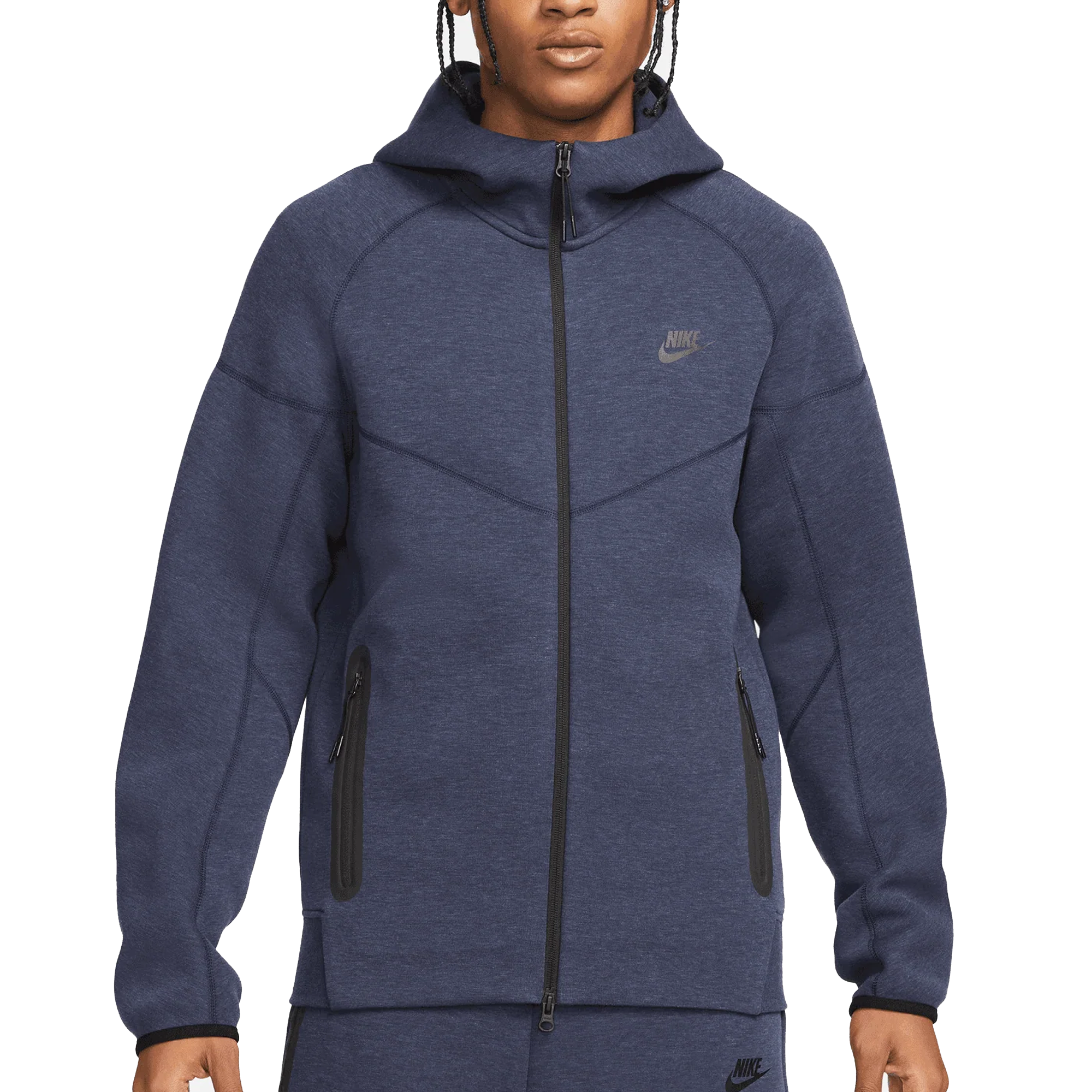 Nike Mens Sportswear Tech Fleece Windrunner Hoodie Obsidian Heather Black