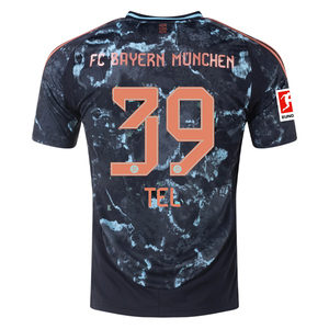 adidas Bayern Munich Mathias Tel Away Jersey w/ Bundesliga Patch 24/25 (Black/Copper/Blue)