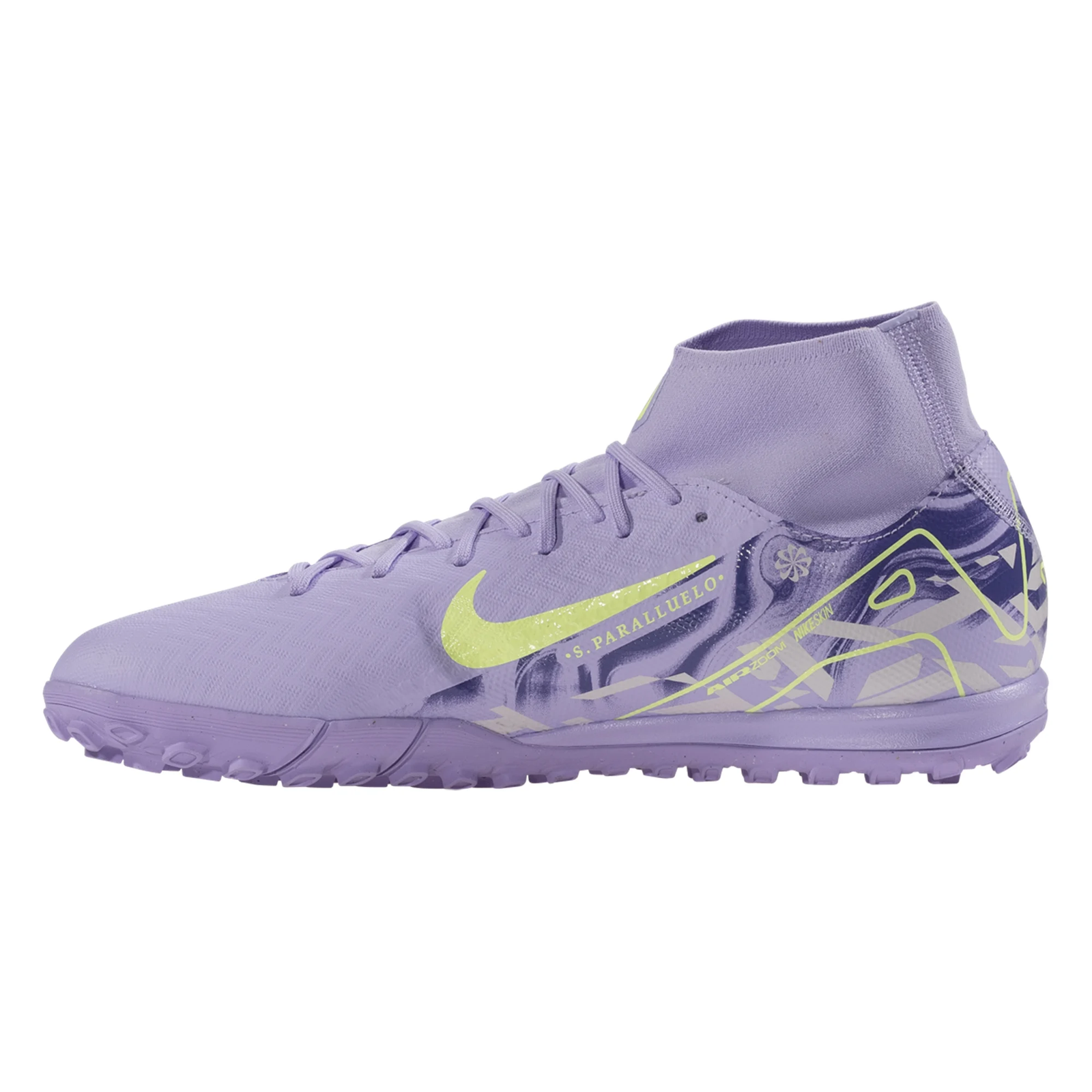 Nike United Zoom Superfly 10 Academy Turf Soccer Shoes (Purple Agate/Barely Volt)