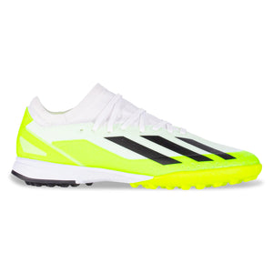 adidas Jr. X Crazyfast.3 Turf Soccer Shoes (White/Core Black/Lucid Lemon)