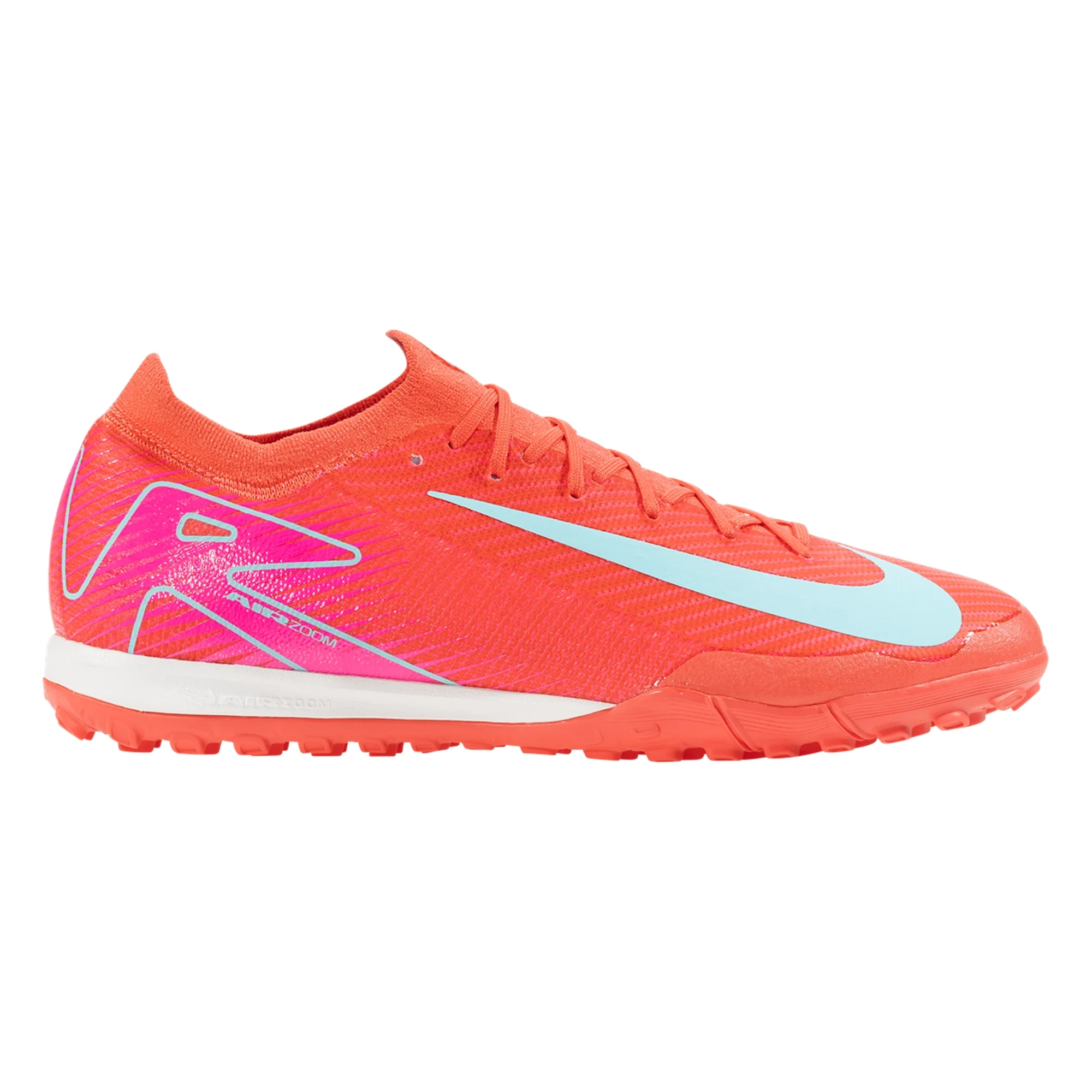 Nike Zoom Vapor 16 Pro Turf Soccer Cleats (Ember Glow/Aurora Green)